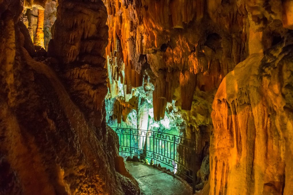Drogarati cave with remarkable formations of stalactites and sta