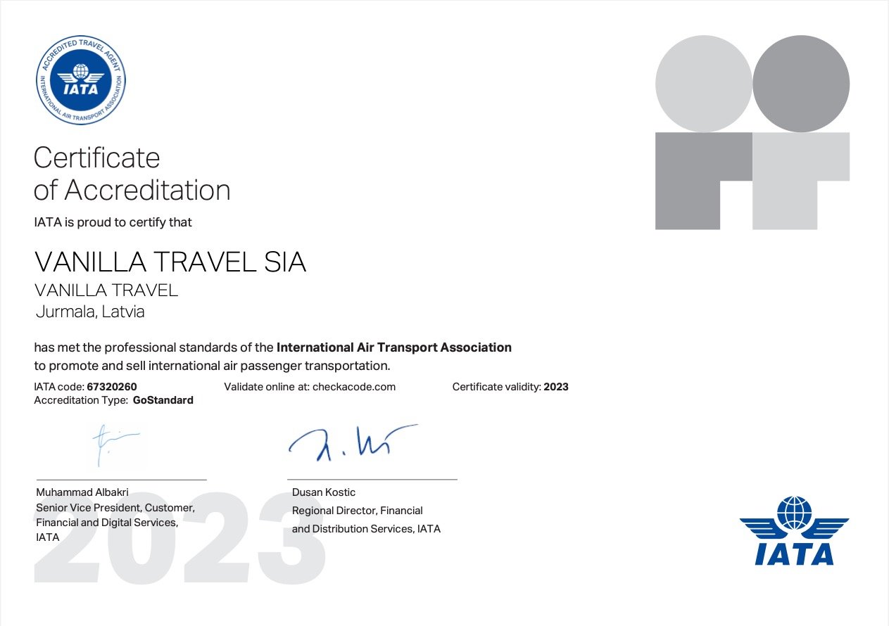 Starptautiskās Gaisa transporta asociācijas (IATA) sertifikāts