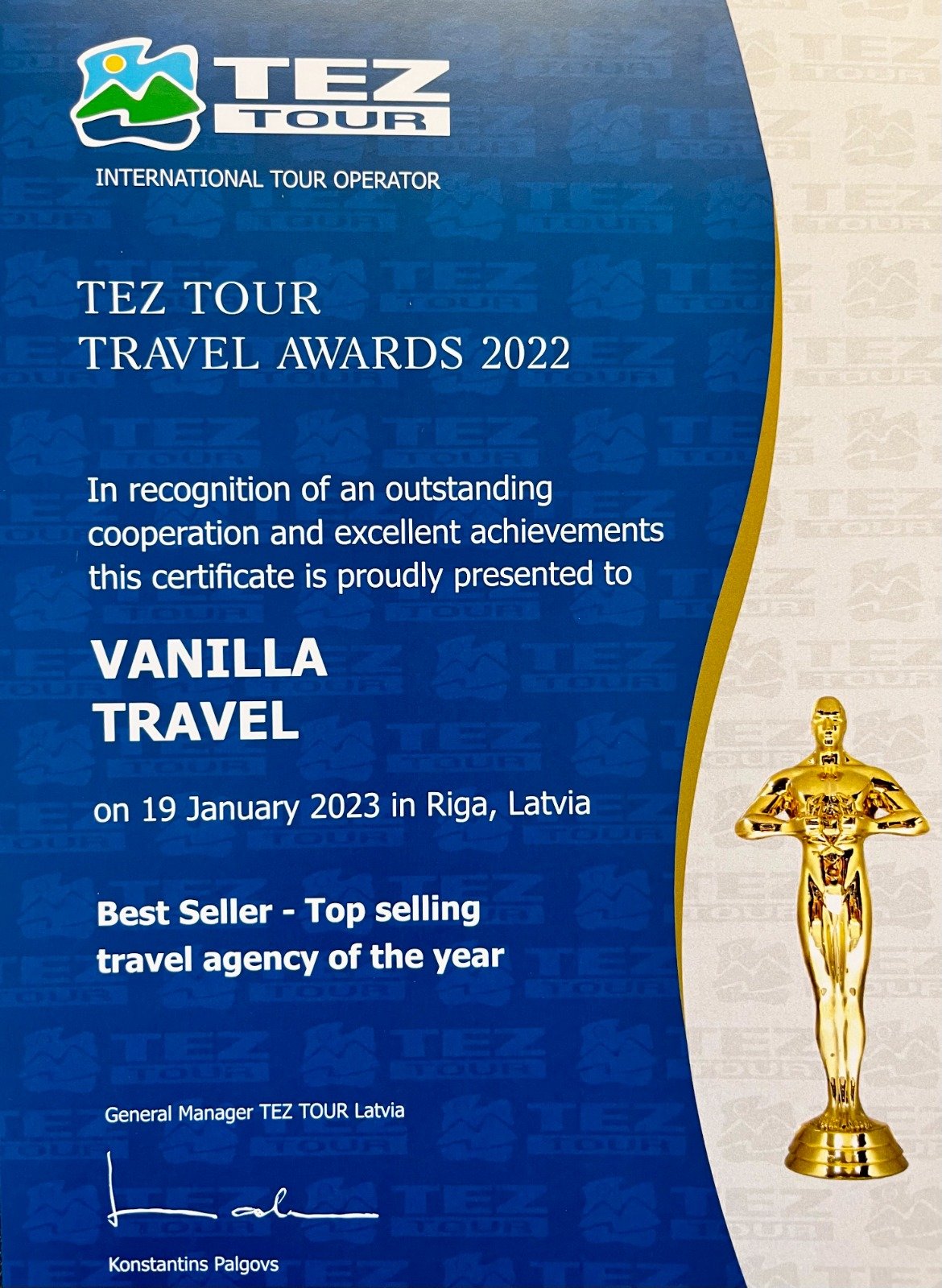 TEZ TOUR Top seller 2022